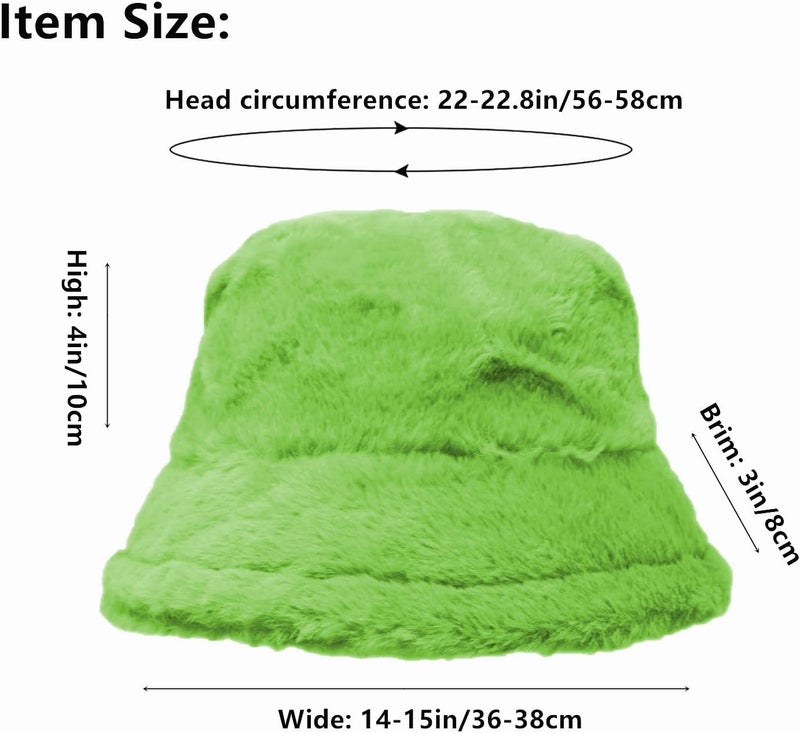 Glory Max Winter Fluffy Plush Bucket Hat Cozy Faux Fur Wide Brim Adjustable Size for Women - Image 5